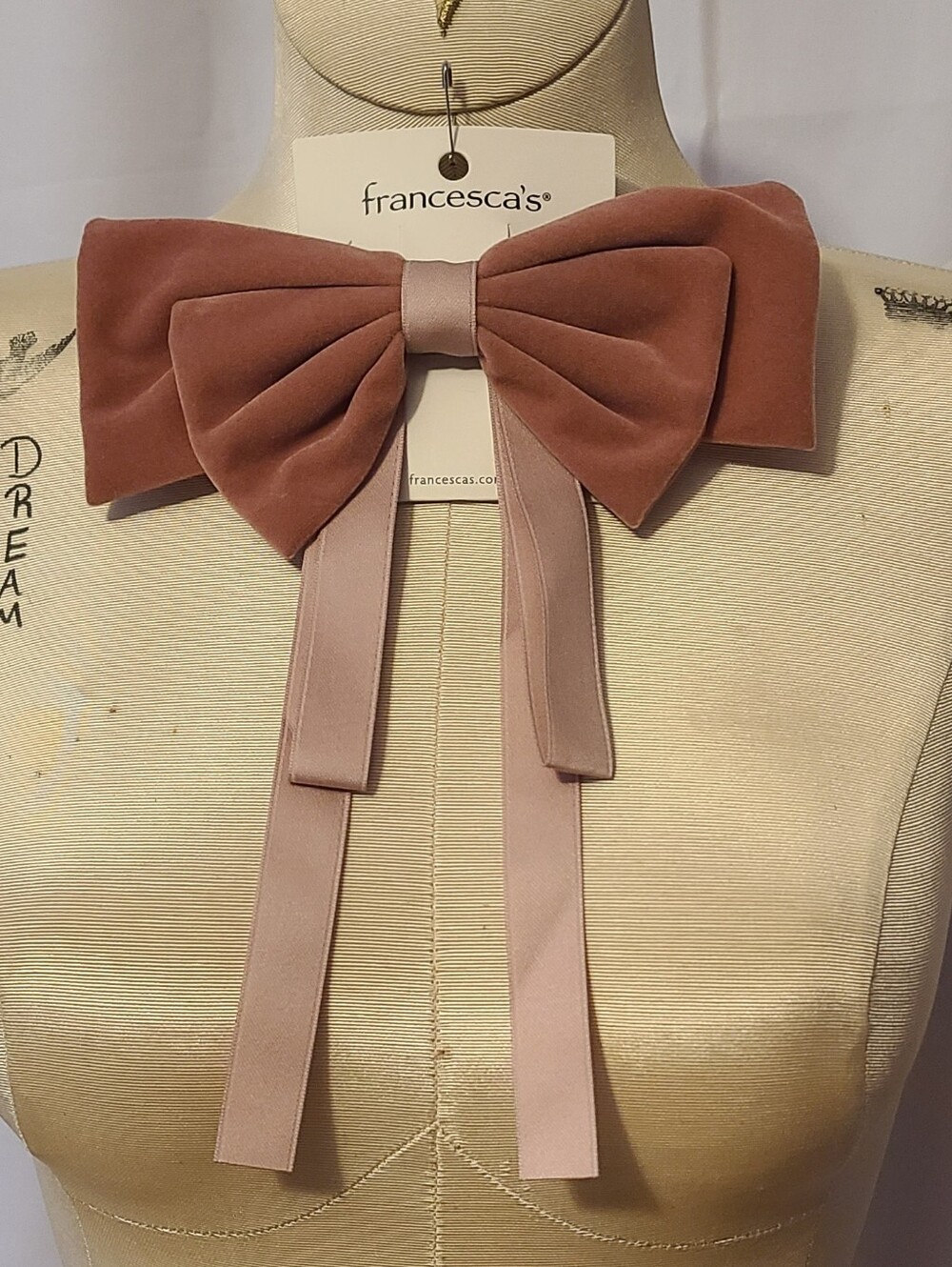 Hair Clip Bow Francesca's Dark Mauve Ish Color NWT
